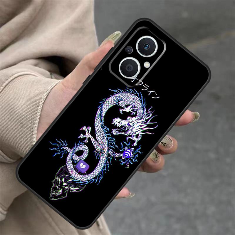 Ancient Japanese Dragon Case For OPPO Reno 14F 13F 12F 11F 10 12 13 14 Pro 7 8 Lite OPPO Find X5 X6 X8 X9 Pro Cover