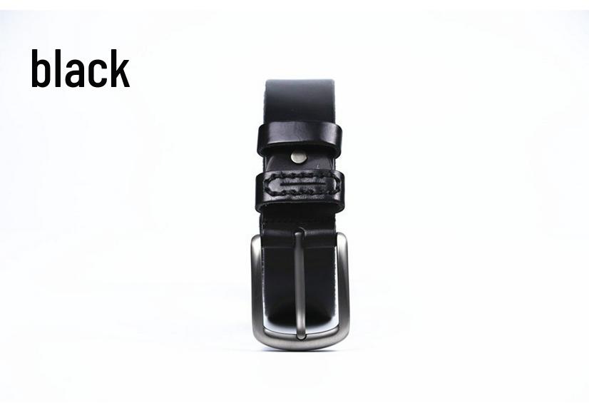 Men's Retro Genuine Leather Belt with Alloy Pin Buckle - Stylish and Versatile Cowhide Belt for Fashionable Looks