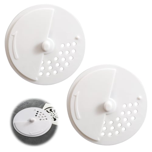 

PAVIKE Drain Covers (2-Pack) Silicone Bathtub Covers for Showers and Sinks, Suitable for Baths, Bathrooms, Kitchen Sinks, etc. (White)
