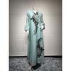 European and American 2023 New Women's clothing dress Embroidery Lace-up Long dress Embroidered Lace up Dress