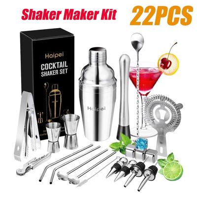 22 stücke Mojito Cocktail Bar Shaker Mixer Maker Muddler Barware Edelstahl Bar Sets Bartender Werkzeuge Mit Whisky Stein