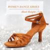 Women Professional Dance Shoes High Heel Soft Sole Latin Dance Shoes Adult Standard Dance Heel Shoes 7cm