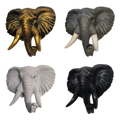 3D Polyresin Faux Elefantenkopf Wandbehang Stilvolles Exquisites Aussehen Feine Verarbeitung Langlebige Dekoration 20Cmx9Cmx21.5cm