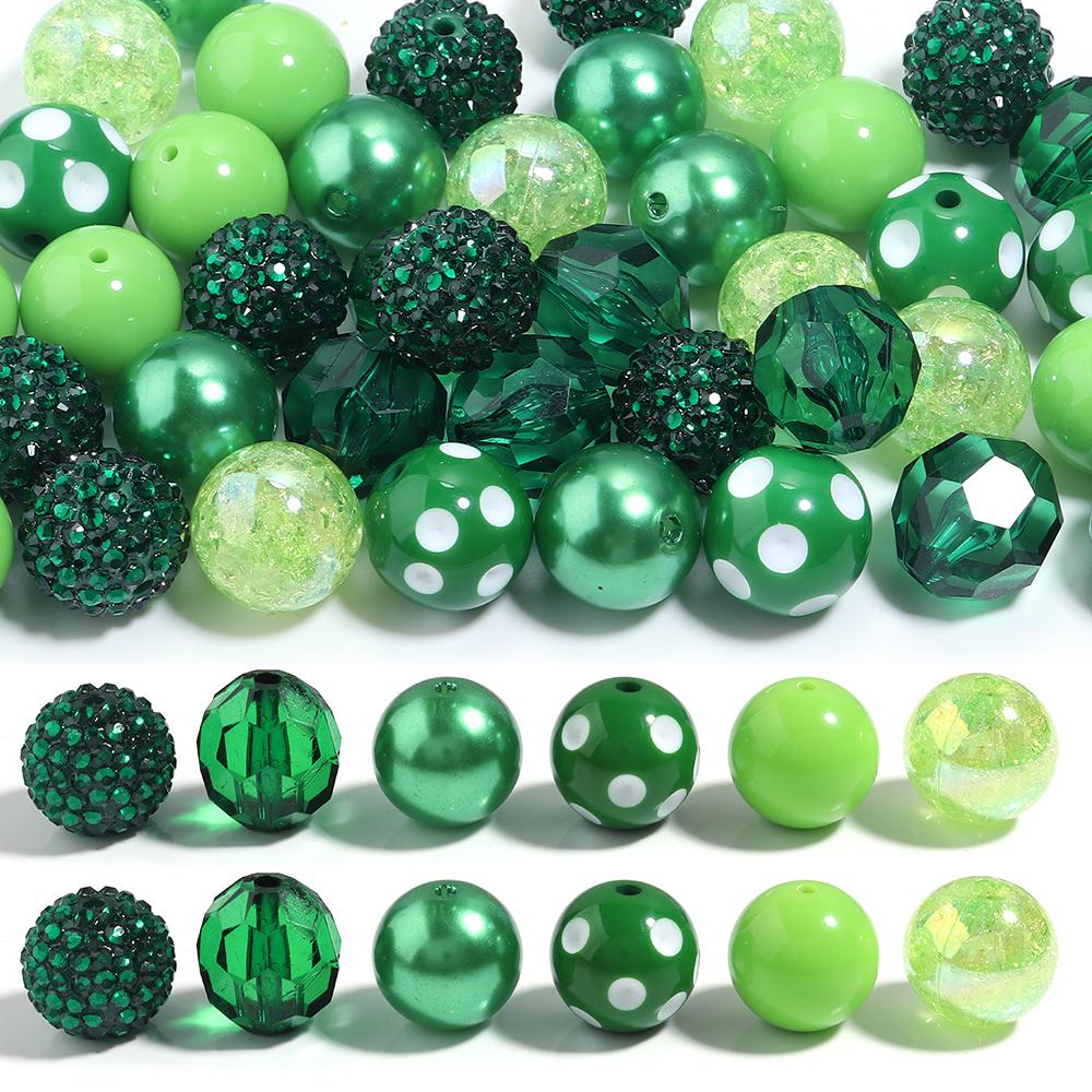 12pcs/lot Candy Color Beads 20mm Mixed Rhinestone Loose Beads For Jewelry Making DIY Bracelet Earrings Pens KeyChain Accessories