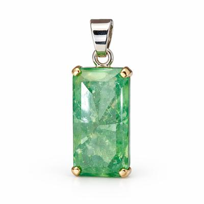 Naturlig Grön Smaragd Hänge 45 ct Smaragdsnitt 925 Sterling Silver Ädelstenssmycken Gåva