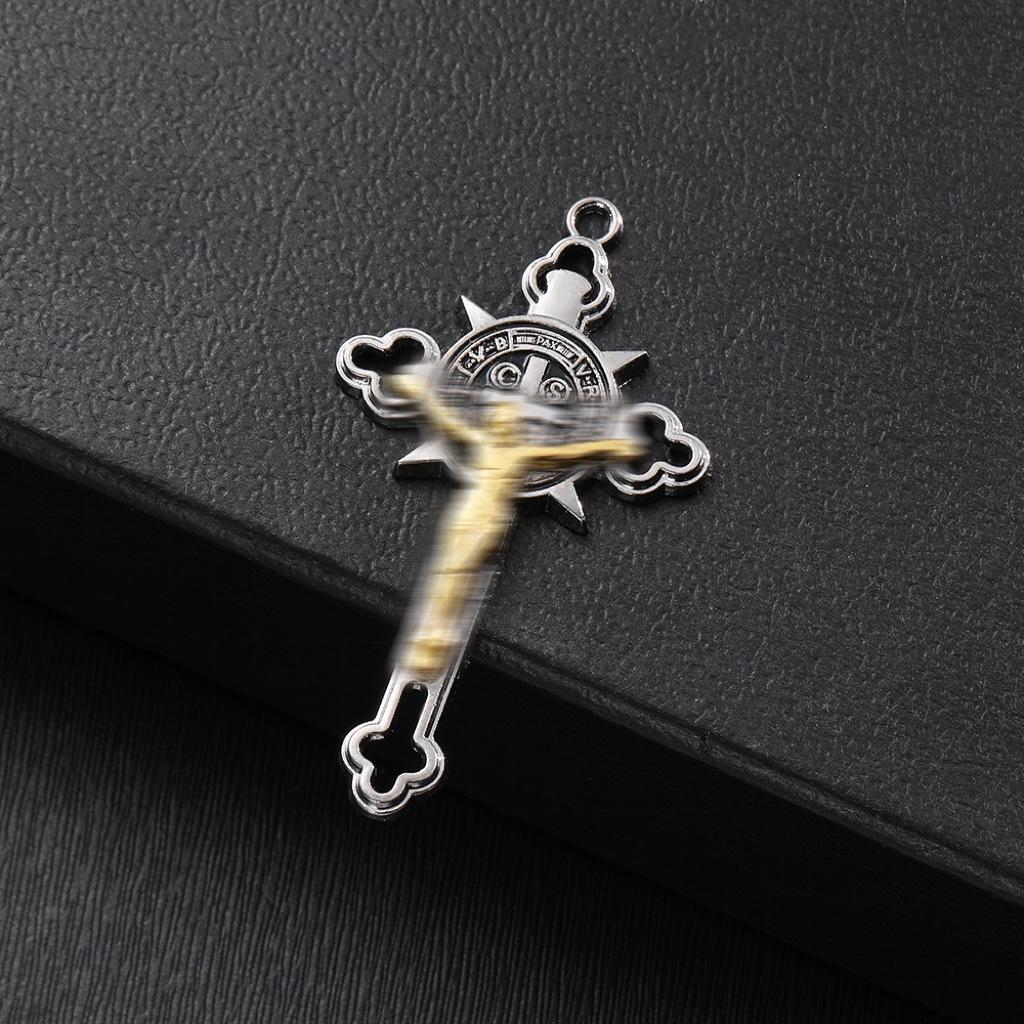 

Gothic Cross Pendant Necklace for Men and Women Vintage Hip Hop Statement Jewelry Unisex Stainless Steel Chain Accessory Gift белый