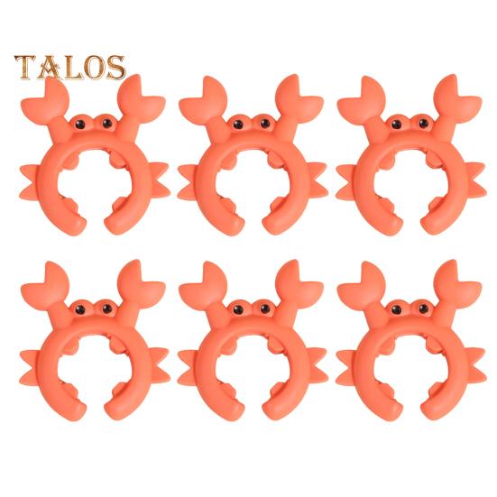 

6 шт. держателей для лопаток, термостойкие, противоожоговые, компактные, многоцелевые силиконовые держатели для столовых приборов, держатели для ложек в форме краба оранжевый