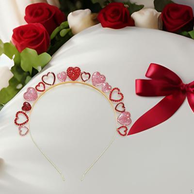San Valentino Cerchietto a Cuore Fascia per Capelli Feste Glitter Paillettes per Bambini Regali di San Valentino