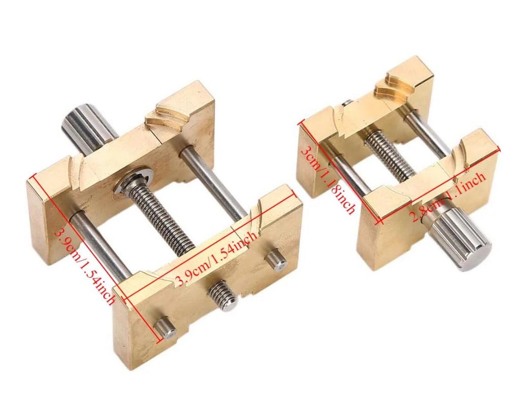 Watch Movement Holder Black Man Lady Quarzt Mechanical Watch Movement Clamp Tools For Watchmakers 2Pcs brass clamper