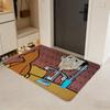 Character M-Mr. Bean Floor Mat Flannel Door Mat Non-Slip Absorbent Washable Indoor Home Rug