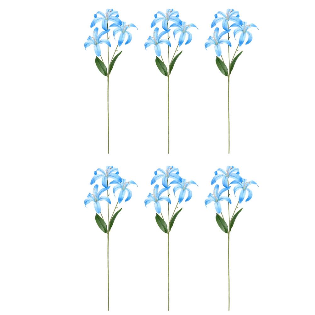 Artificial Lily Bouquet 6pcs with 3 Heads Each for Wedding Decorations and Elegant Home Office or Dining Table Arrangements