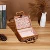Handmade Travel Suitcase Vintage Picnic Basket Cosmetic Sundries Organizer Gift Box  Makeup