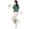 Summer Loose-Fit Slimming Women's Clothing Set Short Sleeves Fashionable Stylish Age-Reducing Bell Bottoms Suit