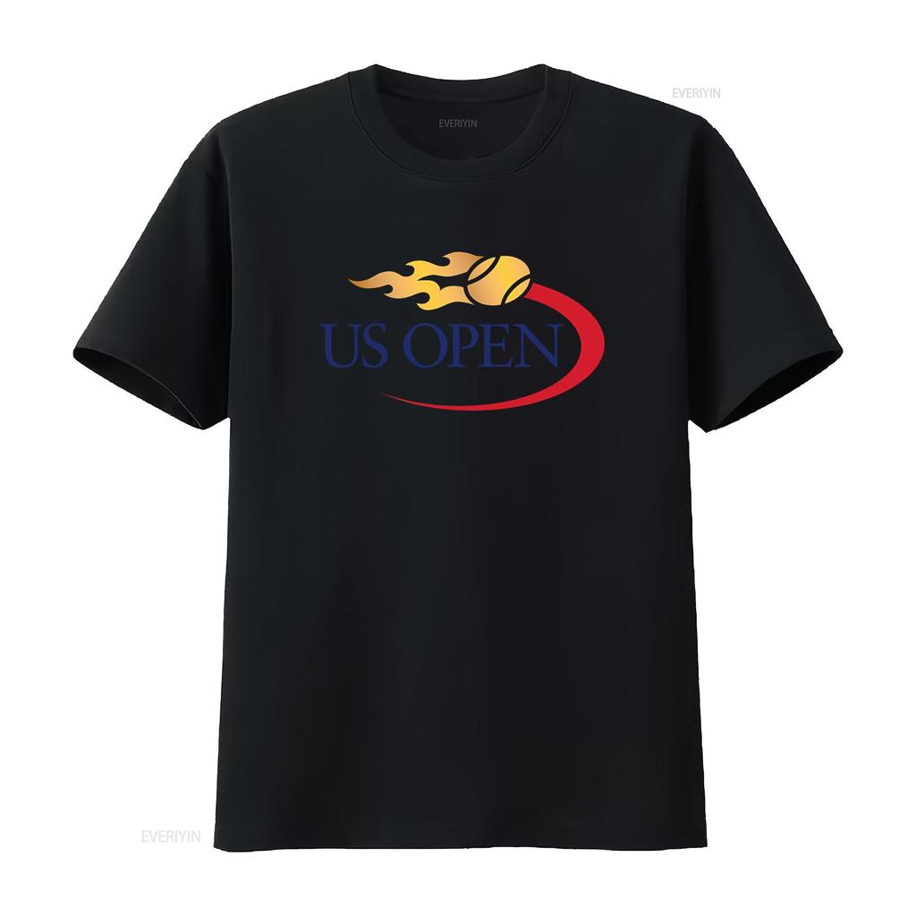 US Open Tennis Grand Slam Logo Mens White T Shirt Flame Design Sizes S to 5XL vintage Washed homme Unisex Stretched Soft