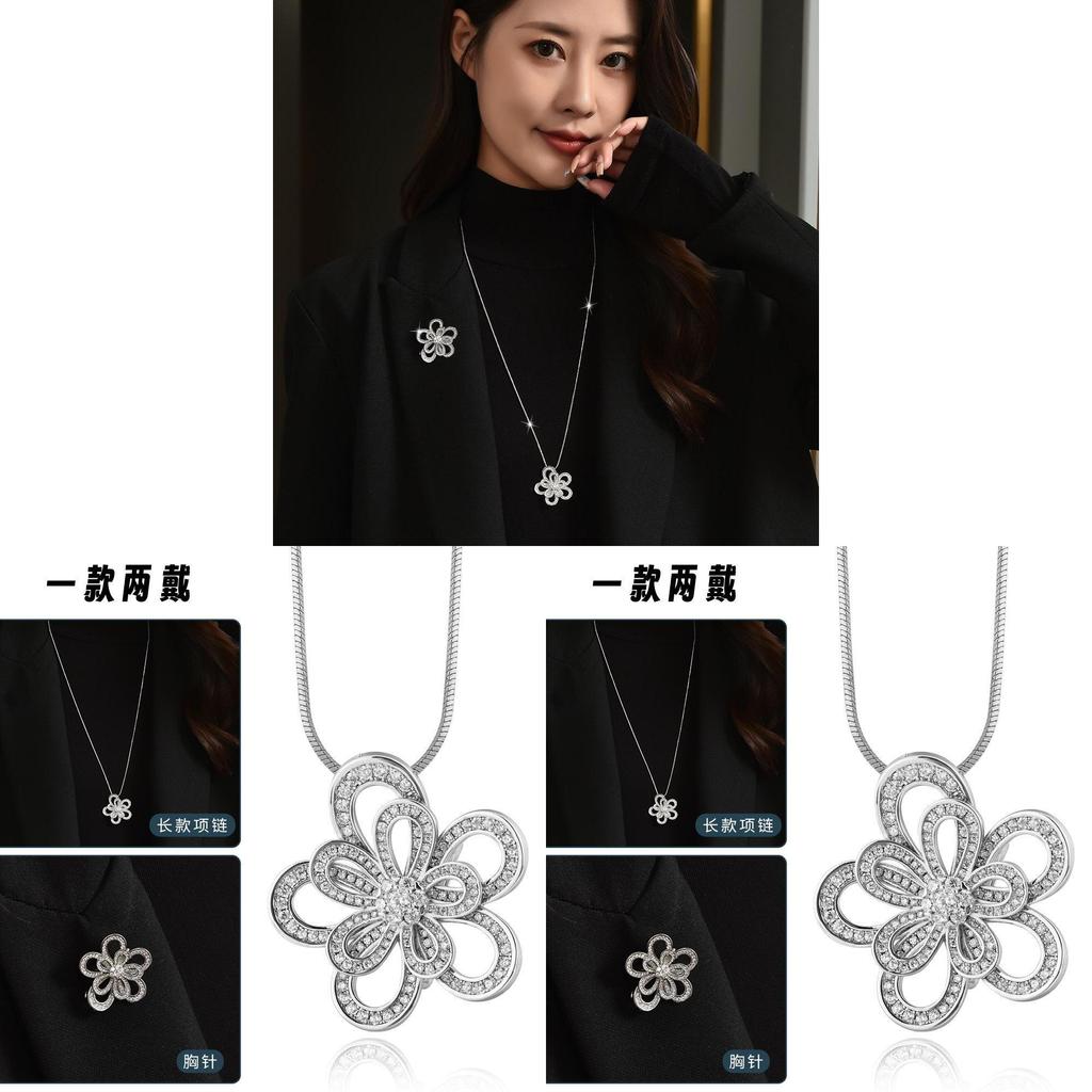 Flower Jewelry Necklace With Goldplated Pendant For Women Winter Fashion Accessories