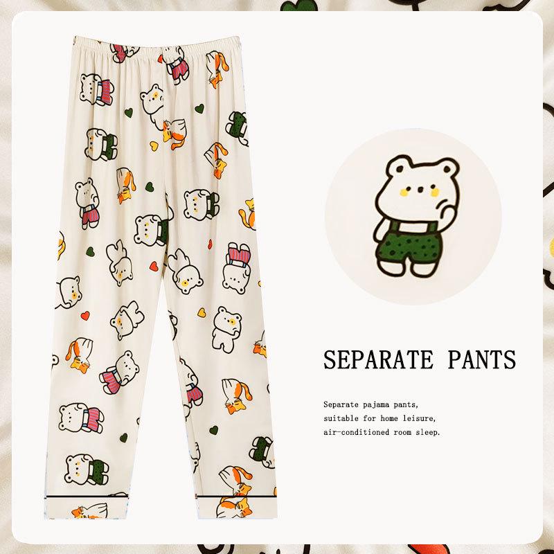 Women's Korean-Style Loose Pajama Pants - Imitation Cotton, Spring/Autumn