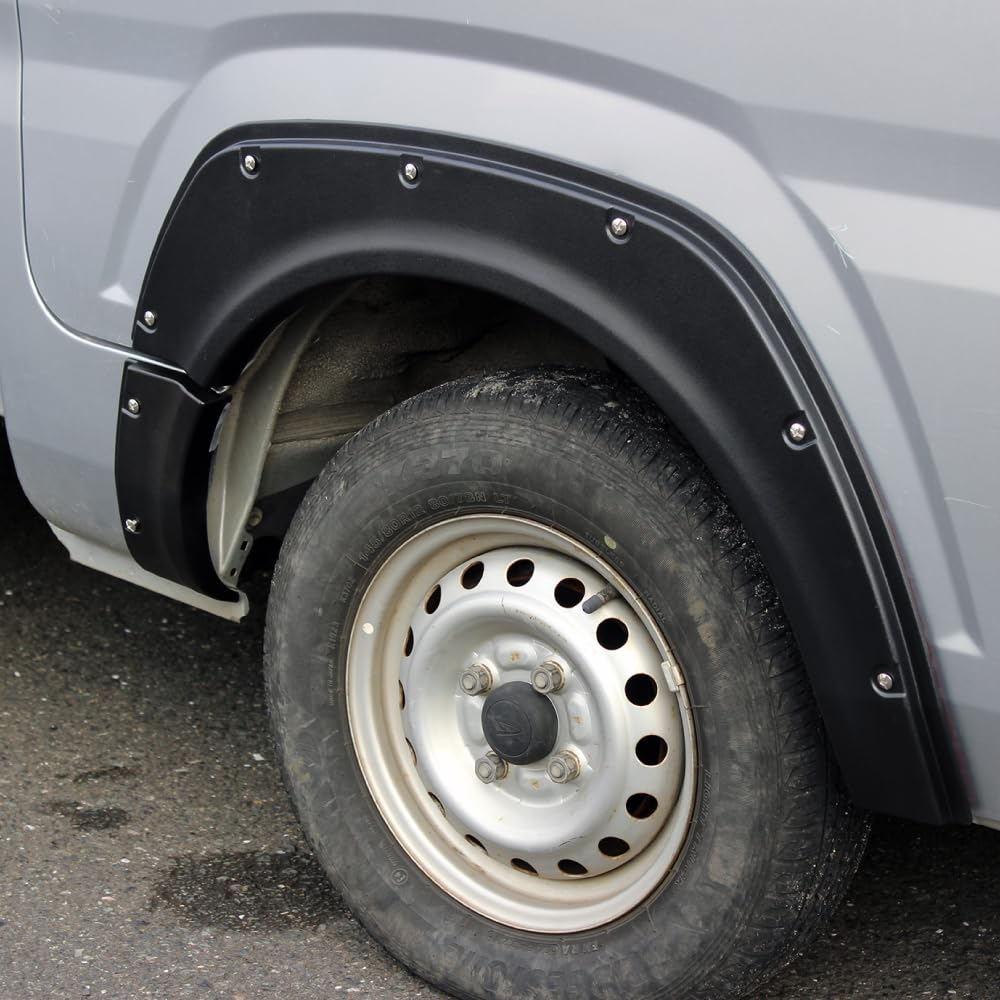 DAIHATSU Kotflügelverbreiterungssatz für Daihatsu Hijet Unlackiertes ABS Inklusive Dummy-Typ Vorne/Hinten S500P/S510P, Harz, Schrauben, Aufkleber