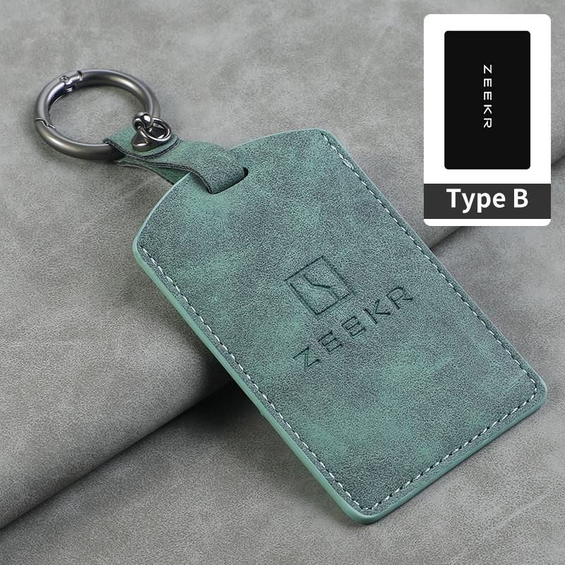 Suede Car NFC Card Key Case Cover Key Bag Shell Holder Protection Keychain For ZEEKR 001 Smart Remote Keyless Stying Accessories