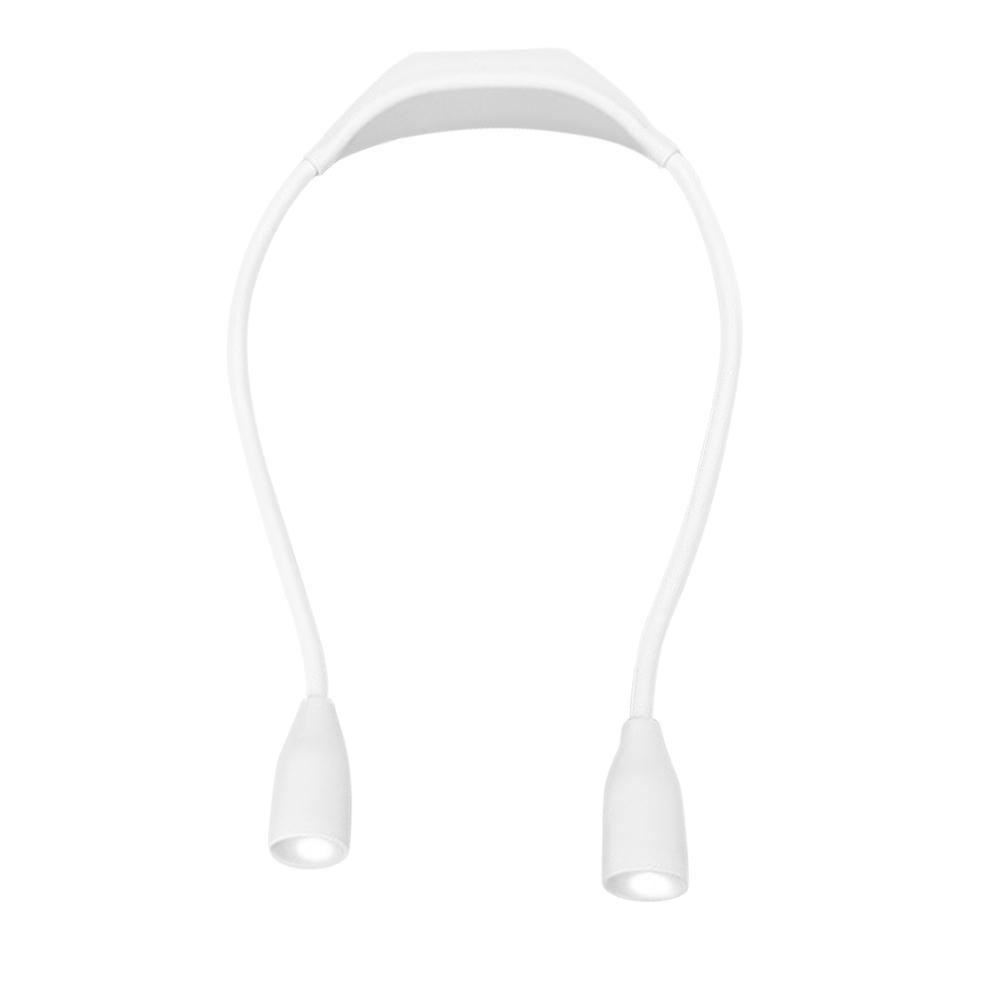 

Светодиодный налобный светильник для чтения, гибкий светильник для книги, светодиодный ночник «свободные руки», фонарик для чтения, вязания, кемпинга, ремонта белый