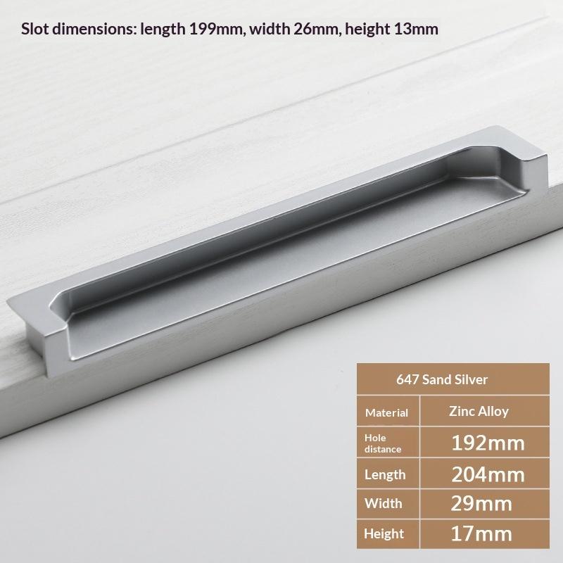 Zinklegierung Einlassbarer Klappgriff Griff Schrank Schubladengriffe Schranktür Eingelassener Öffnungsschlitz Schiebetürgriff Verlängerter Griff