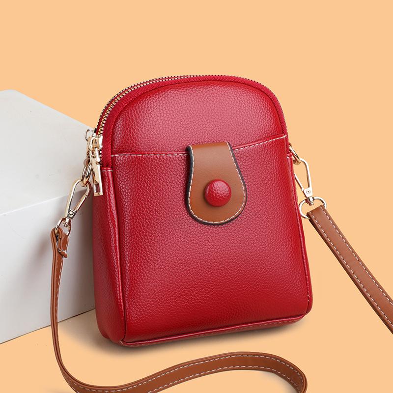 Pu Leather Shoulder Satchel For Lady Soild Color Compact Phone Purse And Handbag Women Luxury Design Crossbody Bags