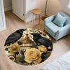 Flower Crow,Round Area Rug,Carpet Rug for Living Room Bedroom Sofa Playroom Decor,Non-slip Floor Mat
