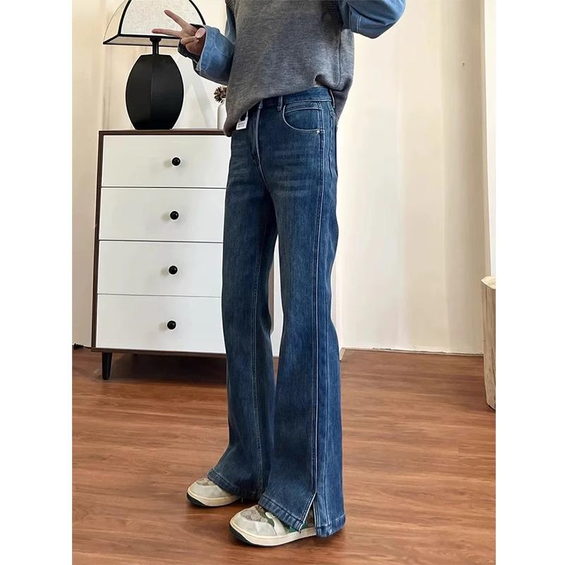 

2025 Spring Korean Slimming Stretch Plus Size Women s Micro Flare Blue Jeans S