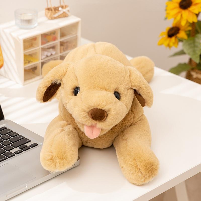 50/70 cm Cane Labrador Marrone Sdraiato Bambola Giocattolo Peluche Cartoon con Lingua Fuori Cane Cucciolo Animale Peluche Compagno Regalo