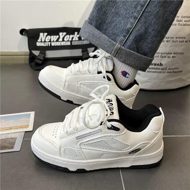 Guochao INS Suede Patchwork Retro Men's Ulzzang Lightweight Trendy Skate Shoes