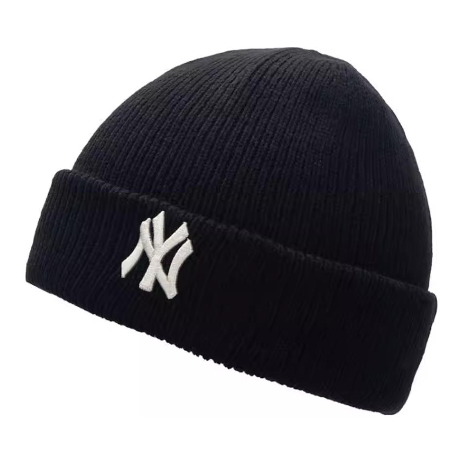 Акриловые шапки-бини MLB Унисекс Черные Модные 3ABNM0246-50BKS F чёрный
