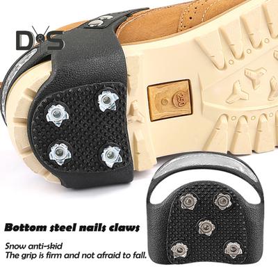 1 Pair Ice Cleats Shoes Crampons with 4/5 Metal Studs Reflective Men Women Winter Outdoor Walking Ice Snow Traction Grips Elastic Non-slip Shoes Boot