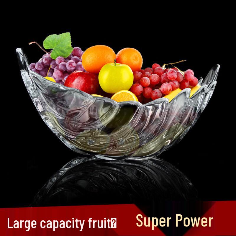 Flavinmci Crystal Glass Leaf Fruit Bowl