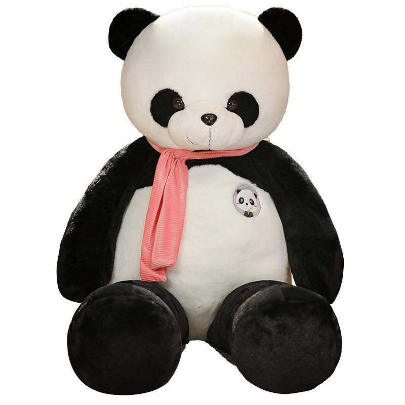 Panda Plush Scarf Toy Cartoon Stuffed Doll Decoration Kids Gift Cushion Back