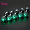 Mizz Zee Metal Bead Remote Anal Plug Dilator měnící ovládání barvy LED světla