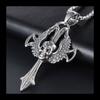 Domineering Titanium Steel Skull Pendant Necklace, Trendy Personality Ghost Head Pendant, Rock Punk Nightclub Accessories SP223