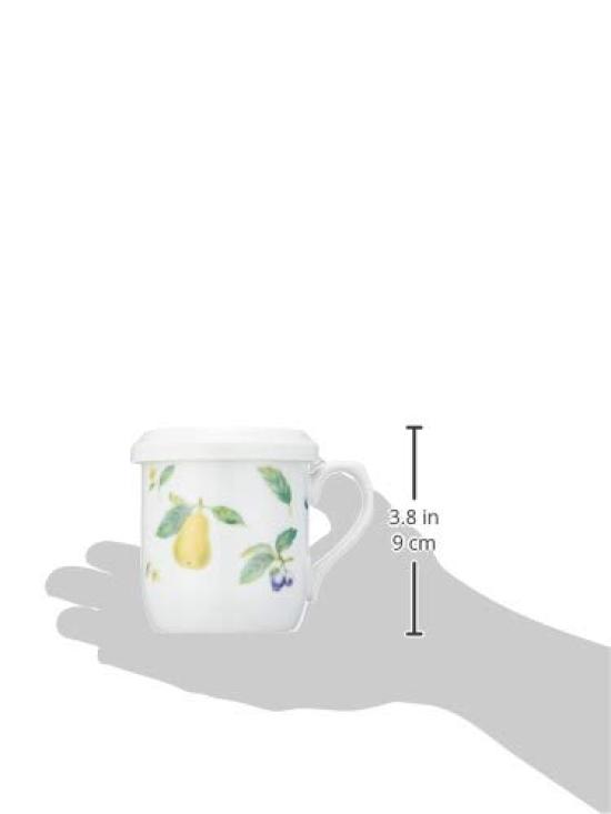 NARUMI Fruit and Pear with Lid and Tea Perfect Day Microwave Made In Gift Mug, 290cc, Design, Strainer, Mother's Gift, Safe, Japan, Boxed, 40978-32930
