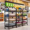 4-Tier Mobile Food Display Shelf