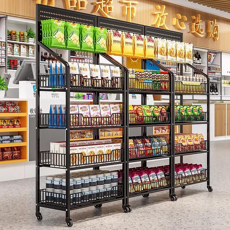 4-Tier Mobile Food Display Shelf