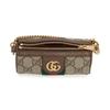 Gucci Ophidia Logo Streifen Web Kette Canvas und Leder Tragetasche Damen Handtaschen Ebenholz 598658-9IK3G-8745