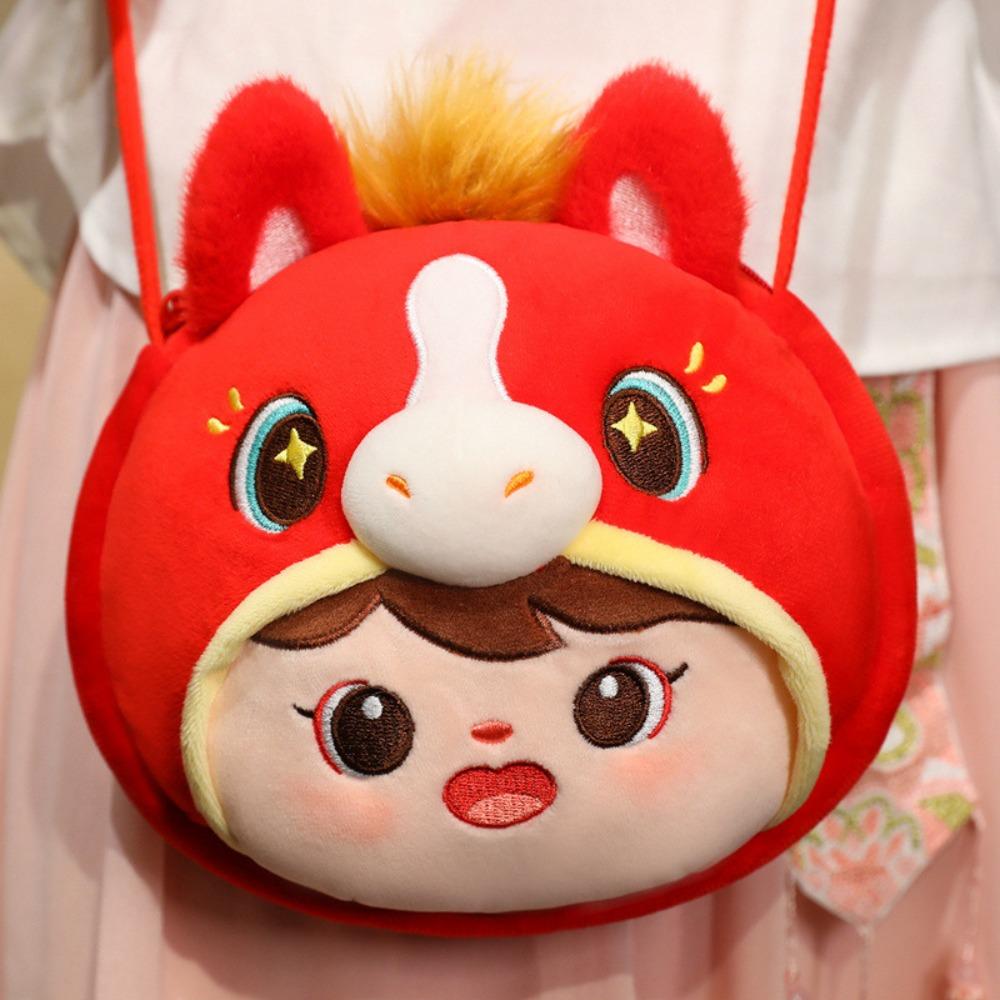 Red Packet Horse Year Money Bag Chinese Style Lucky Horse Plush Bag  Chinese New Year Style 2