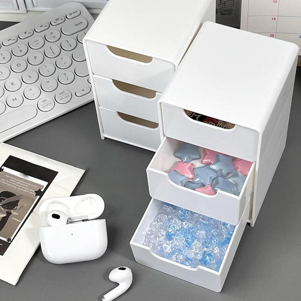 3-stöckige Kunststoff-Kosmetik-Aufbewahrungsbox Organizer mit Schubladen Multifunktionale Arbeitsplatten-Aufbewahrung für Schmuck Bürobedarf