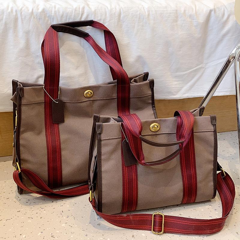 

Полотняна сумка Жіноча Велика місткість Ins Стиль Сумка-тоут Кольорове поєднання