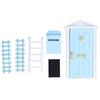 Wooden Door Set Exquisite Workmanship Vivid Details Saturated Color Tiny Wooden Tooth Fairy Door for 1:12