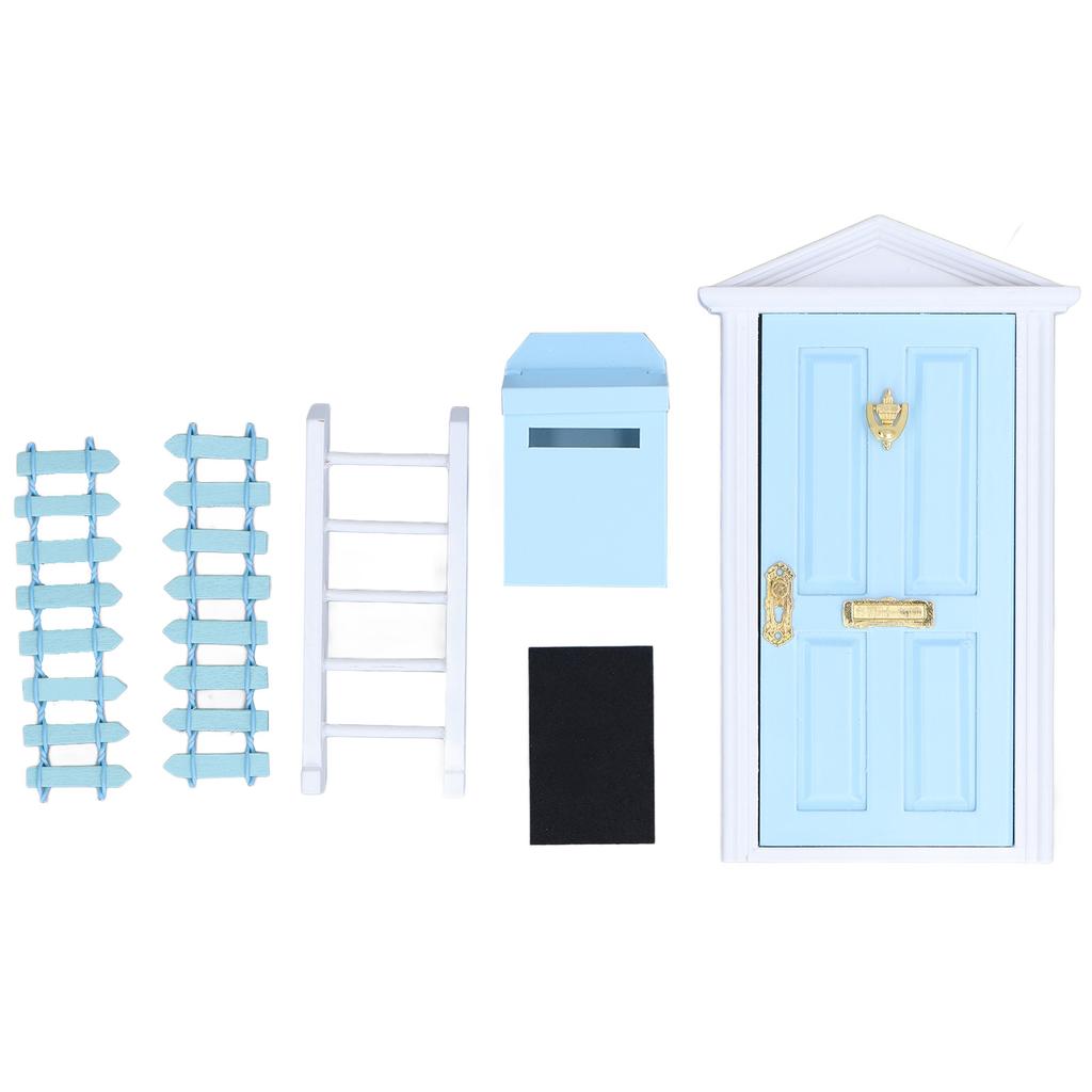 Wooden Door Set Exquisite Workmanship Vivid Details Saturated Color Tiny Wooden Tooth Fairy Door for 1:12