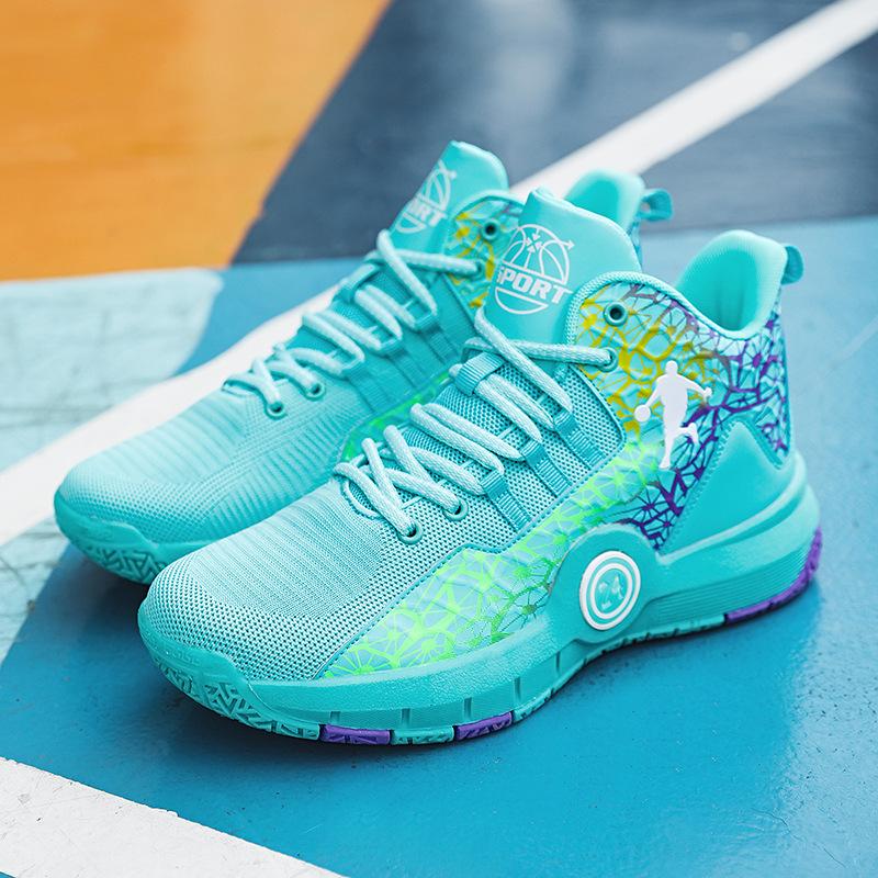 Scarpe da Basket 695T Ragazzi Ragazze Bambini Adolescenti High Top Superficie in Rete Scuola Primaria Secondaria Allenamento Sportivo