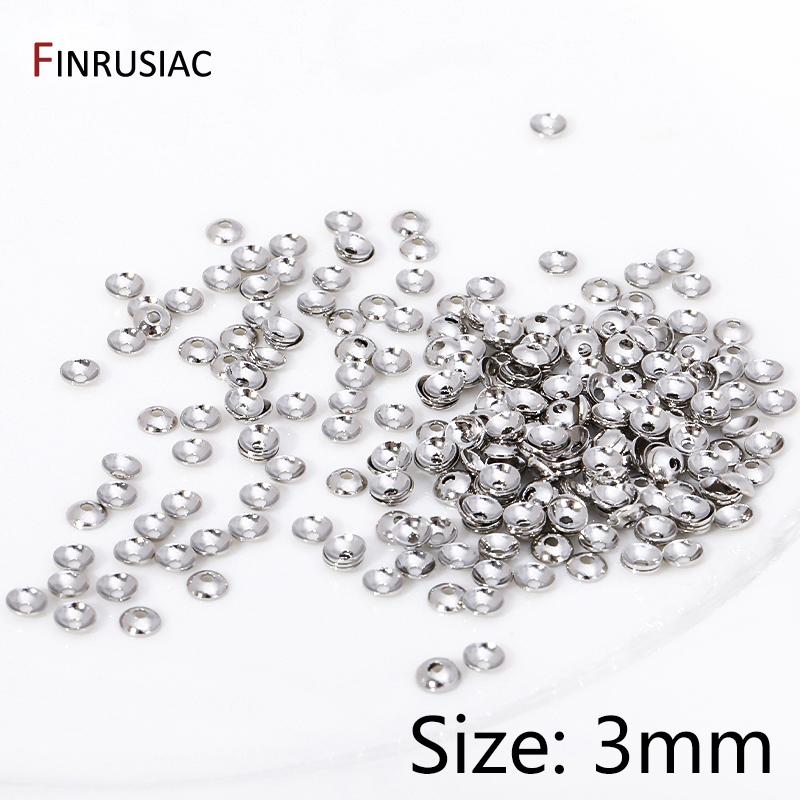

3/4mm 14K Gold Plated Brass Round Bead Caps Fitting,Bead End Caps For Jewelry Making Needlework Spacer Bead Caps DIY Accessorie 50 pcs