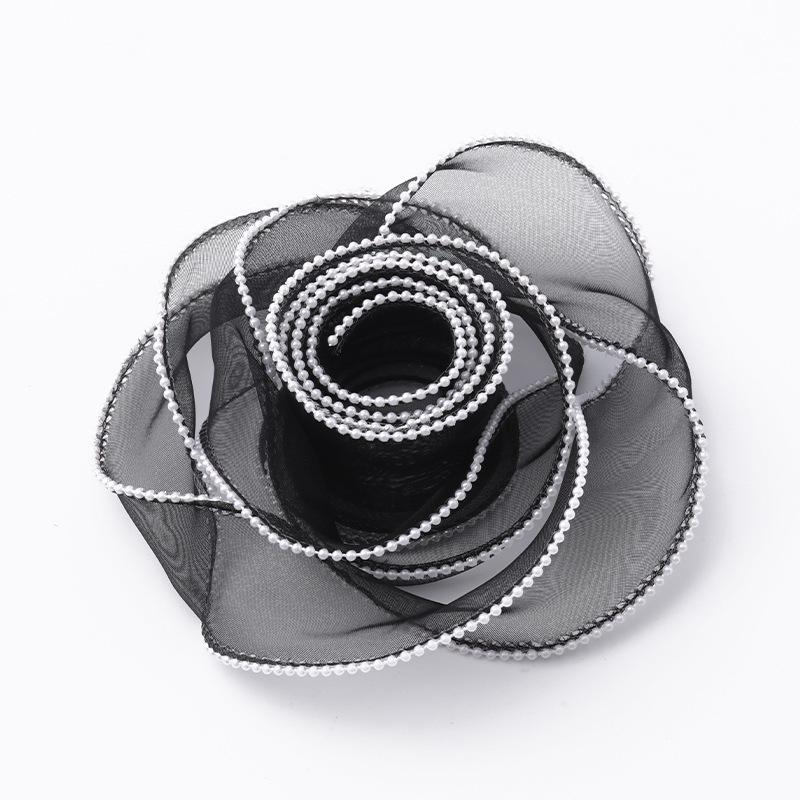 4cm Gold Edge Fishtail Yarn Ribbon for Floral Bouquets, Cake Decorations, Gift Bows, and DIY Projects.