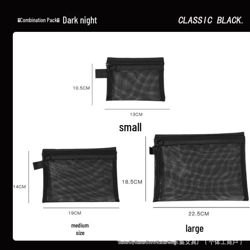 Transparent Mesh Large Capacity Portable Storage Bag with Card Holder for Cables & Earphones