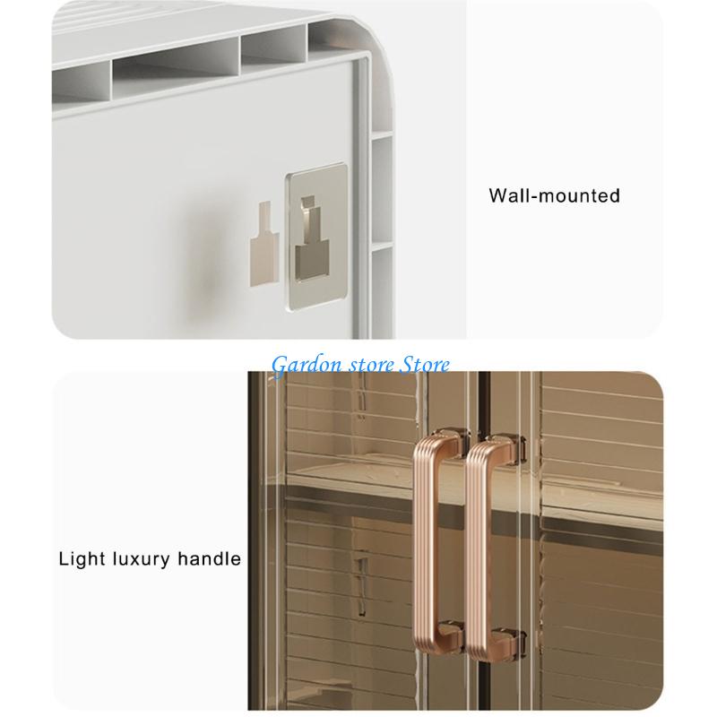 B0KB Wall Mounted Makeup Shelf Bathroom Skin Care Storage Cabinet Space Saving