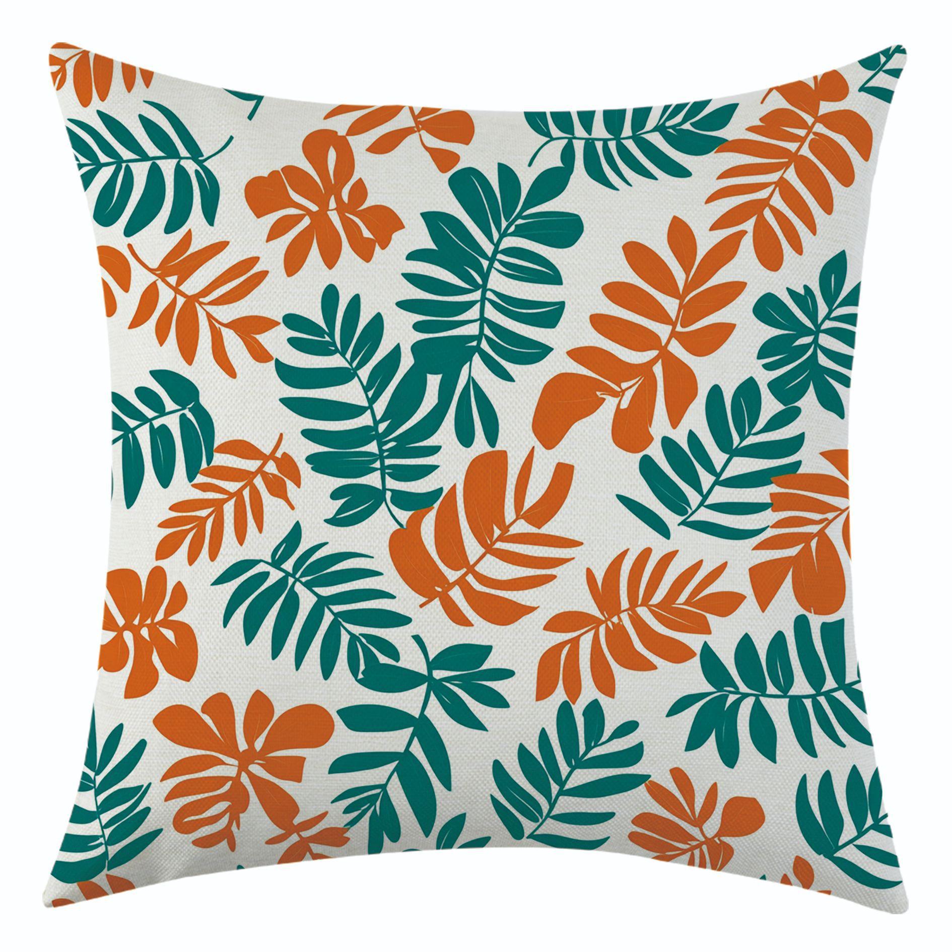 

Новый чехол для подушки с рисунком зеленых листьев, праздничное украшение, чехол для автомобильной подушки 45 * 45 separate pillow cover